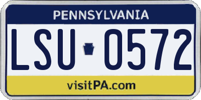 PA license plate LSU0572