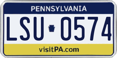 PA license plate LSU0574