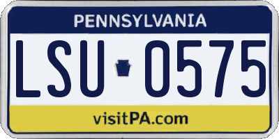 PA license plate LSU0575