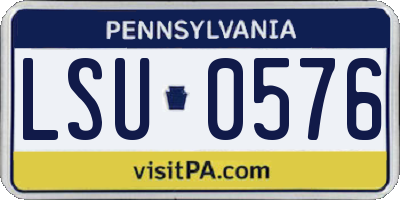 PA license plate LSU0576