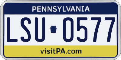 PA license plate LSU0577
