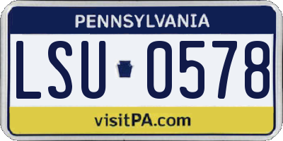 PA license plate LSU0578