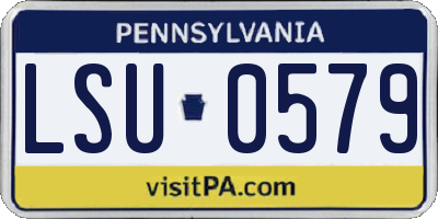 PA license plate LSU0579