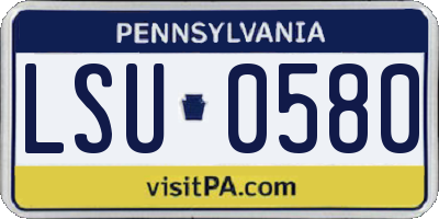 PA license plate LSU0580