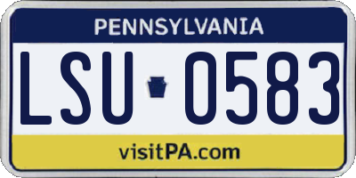 PA license plate LSU0583