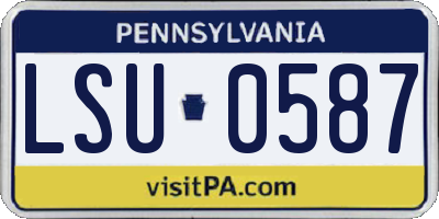 PA license plate LSU0587