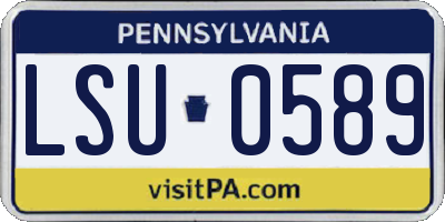 PA license plate LSU0589