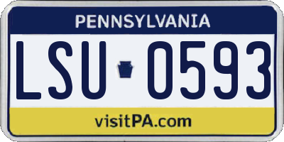 PA license plate LSU0593