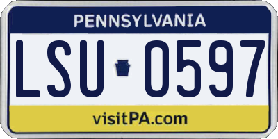 PA license plate LSU0597