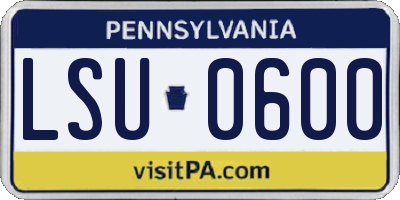 PA license plate LSU0600