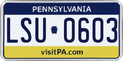 PA license plate LSU0603