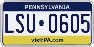 PA license plate LSU0605