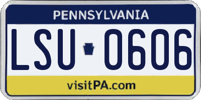 PA license plate LSU0606