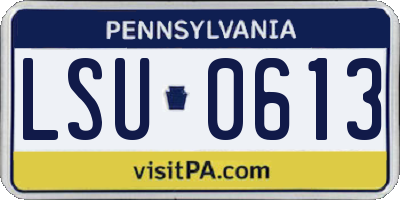 PA license plate LSU0613