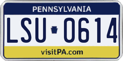 PA license plate LSU0614