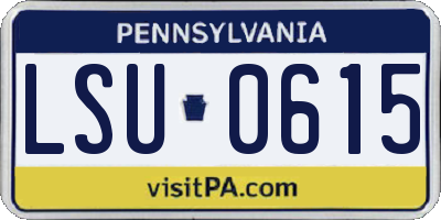 PA license plate LSU0615
