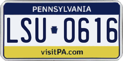 PA license plate LSU0616