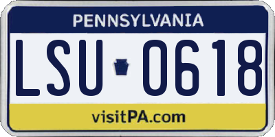 PA license plate LSU0618