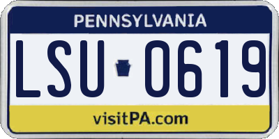 PA license plate LSU0619