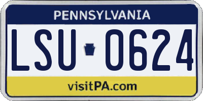 PA license plate LSU0624