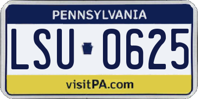PA license plate LSU0625