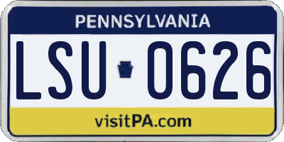 PA license plate LSU0626