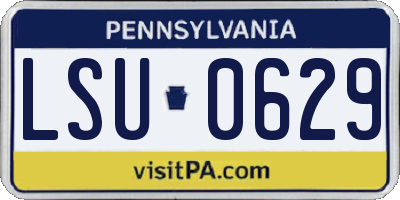 PA license plate LSU0629