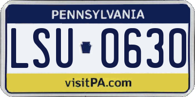 PA license plate LSU0630