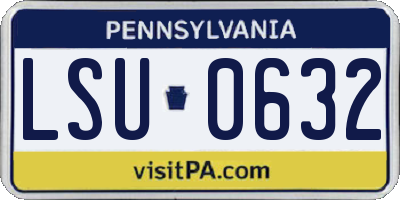 PA license plate LSU0632
