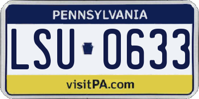 PA license plate LSU0633