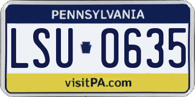 PA license plate LSU0635