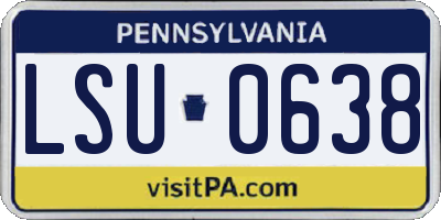 PA license plate LSU0638