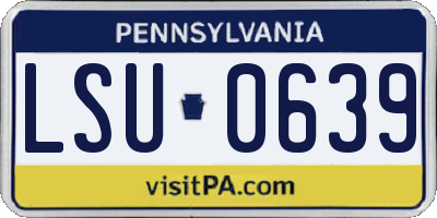 PA license plate LSU0639