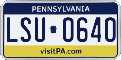PA license plate LSU0640