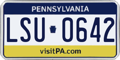 PA license plate LSU0642
