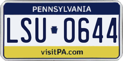PA license plate LSU0644