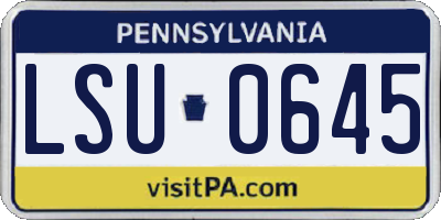 PA license plate LSU0645