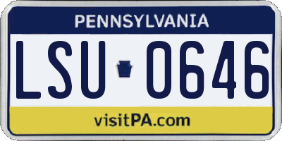 PA license plate LSU0646