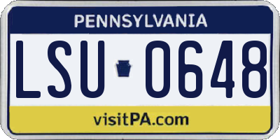 PA license plate LSU0648
