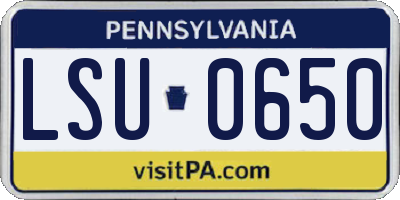 PA license plate LSU0650