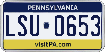 PA license plate LSU0653