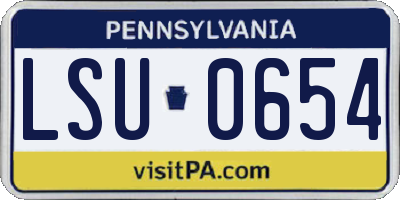PA license plate LSU0654