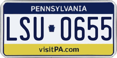 PA license plate LSU0655