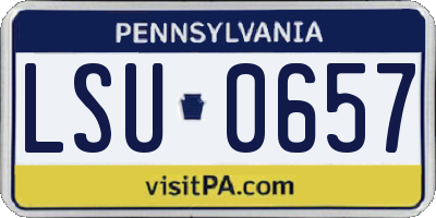 PA license plate LSU0657