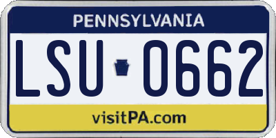 PA license plate LSU0662