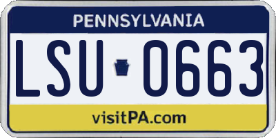 PA license plate LSU0663