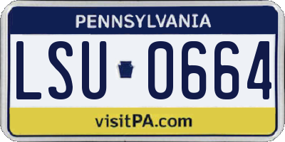 PA license plate LSU0664