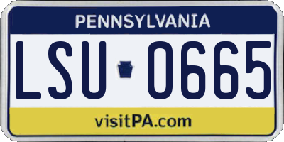 PA license plate LSU0665