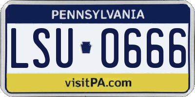 PA license plate LSU0666