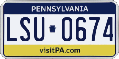PA license plate LSU0674